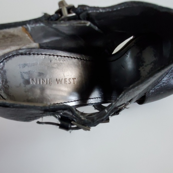Nine West Black Leather Highlife Heels 8.5 - Picture 3 of 8